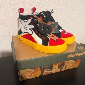 Toddler Ground Up Mickey Mouse Hi Hand Sneaker Canvas shoes little Kids (11)